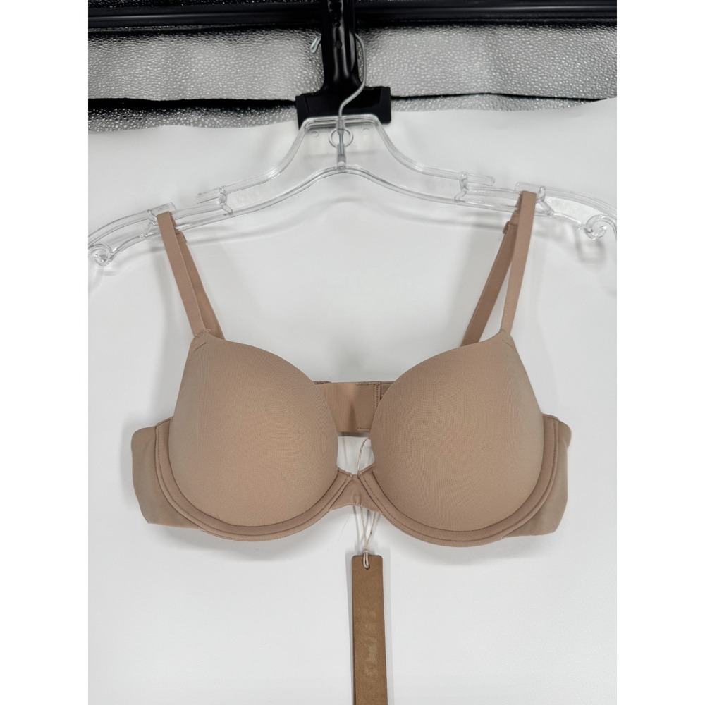SKIMS Fits Everybody Push Up Demi Bra Womens Size 32A Mica Tan Underwired Padded